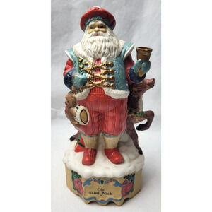 Ole Saint Nick Christmas Musical statue 10” Plays "Here comes Santa Claus"